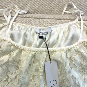NWT Parker Lacy Cream Cold Shoulder Blouse, Size L